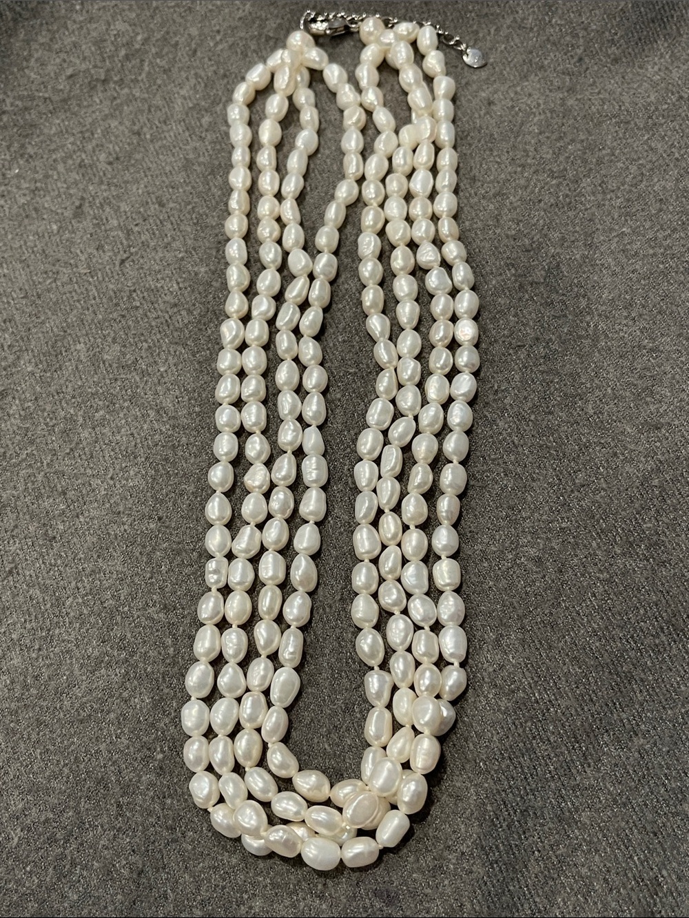 Sterling Four Strand Freshwater Pearl Necklace